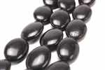 Gemstone Bead, "Turquoise", Magnesite, Flat Oval, Black, 25MM