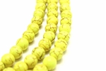 Gemstone Bead, "Turquoise", Magnesite, Round, Yellow, 10MM