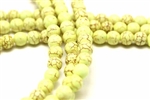 Gemstone Bead, "Turquoise", Magnesite, Round, Pale Yellow, 8MM
