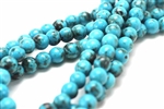 Gemstone Bead, "Turquoise", Magnesite, Round, Pacific Turquoise Blue, 8MM