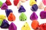 Gemstone Bead, "Turquoise", Magnesite, Spike, Mixed Color, 14MM