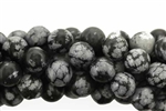 Gemstone Bead, Snowflake Obsidian, Round, 10MM