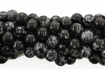 Gemstone Bead, Snowflake Obsidian, Round, 8MM