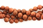 Gemstone Bead, Brown Goldstone, Round, 8MM