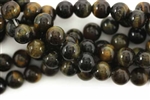 Gemstone Bead, Tiger Eye, Blue, Round, 8MM