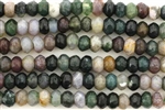 Bead, Gemstone, Fancy Jasper, India Agate, Faceted Rondelle, 7MM