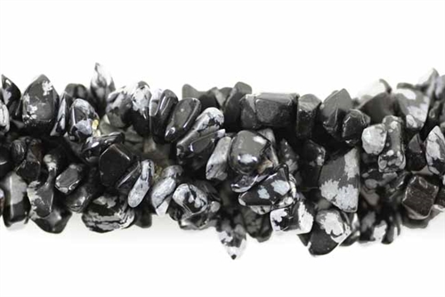 Gemstone Bead, Snowflake Obsidian, 10MM, Chips