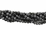 Gemstone Bead, Snowflake Obsidian, Round, 4MM