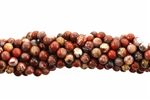 Gemstone Bead, Poppy Jasper, Round, 4MM