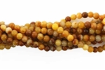 Gemstone Bead, Brown Agate, Round, 4MM