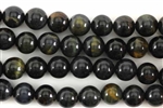 Gemstone Bead, Tiger Eye, Blue, Round, 10MM