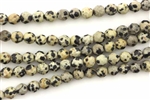 Gemstone Bead, Dalmation Jasper, Faceted, Round, 6MM