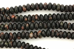 Gemstone Bead, Black Serpentine, Rondelle, 8MM