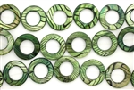 Mother Of Pearl / Green 20MM Flat Donut