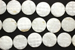 Mother Of Pearl / White Silver 20MM Flat Round