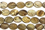 Mother Of Pearl / Brown 20MM Flat Oval