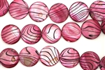 Mother Of Pearl / Raspberry 20MM Flat Round