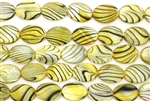 Mother Of Pearl / Yellow 18MM Flat Oval