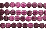 Mother Of Pearl / Dark Fuschia 13MM Flat Round