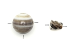 Bead, Gemstone, Buddha, Guru, Black Banded Agate, 22MM