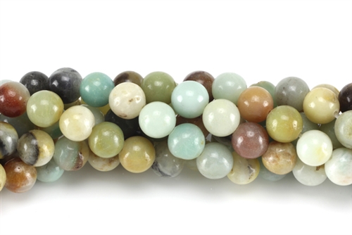 Gemstone Bead, Black Amazonite, Round, 8MM