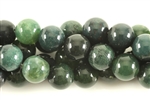 Gemstone Bead, Moss Agate, Round, 10MM