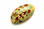 Lampwork Glass Bead / 35MM Flat Oval,Beige