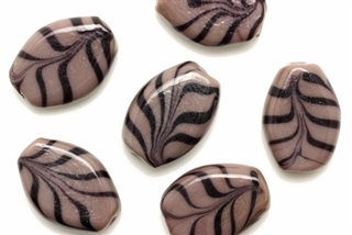 Lampwork Glass Bead / 19MM Flat Oval,Purple