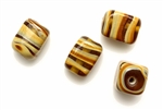 Lampwork Glass Bead / 13MM Rectangle,Topaz Caramel Swirl