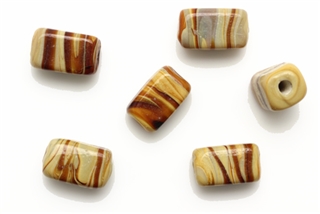 Lampwork Glass Bead / 14MM Rectangle,Caramel Swirl