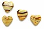 Lampwork Glass Bead / 14MM Heart,Caramel Swirl