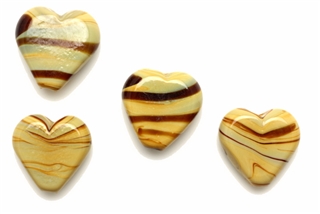 Lampwork Glass Bead / 14MM Heart,Caramel Swirl
