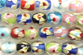 Lampwork Glass Bead / 13MM Round,Crystal,Multi
