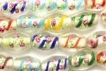Lampwork Glass Bead / 15MM Oval,Crystal,Multi