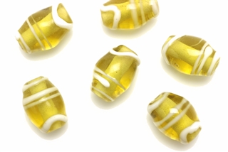 Lampwork Glass Bead / 14MM Oval,Yellow