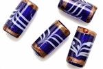 Lampwork Glass Bead / 21MM Tube,Cobalt Blue