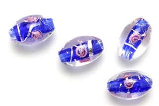 Lampwork Glass Bead / 16MM Oval,Crystal
