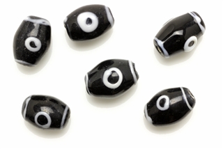 Lampwork Glass Bead / 14MM Oval,Black