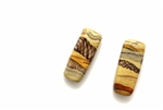 Lampwork Glass Bead / 23MM Rectangle,Caramel Swirl