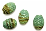 Lampwork Glass Bead / 18MM Green Oval
