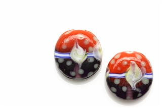 Lampwork Glass Bead / 18MM Flat Round