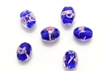 Lampwork Glass Bead / 10MM Oval,Crystal,Blue