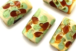 Lampwork Glass Bead / 25MM Curved Rectangle,Caramel