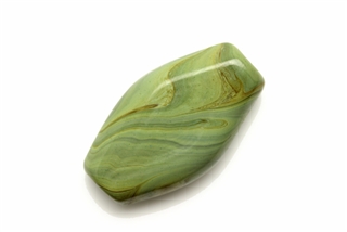 Lampwork Glass Bead / 32MM Green,Oval