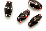Lampwork Glass Bead / 20MM Black, Oval Tube