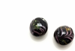 Lampwork Glass Bead / 15MM Round Black,Gold Fleck