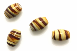Lampwork Glass Bead / 16MM Barrel,Caramel Swirl