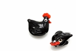 Animal & Character Lampwork Glass Bead / 16MM Chicken,Black