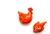 Animal & Character Lampwork Glass Bead / 16MM Chicken,Orange