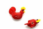Animal & Character Lampwork Glass Bead / 16MM Chicken,Red